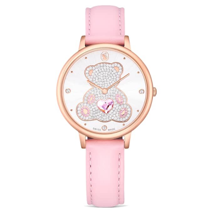 Orologio Teddy Swiss Made, cinturino in pelle, rosa, finitura color oro rosa Orologio Teddy Swiss Made, cinturino in pelle, rosa, finitura color oro rosa