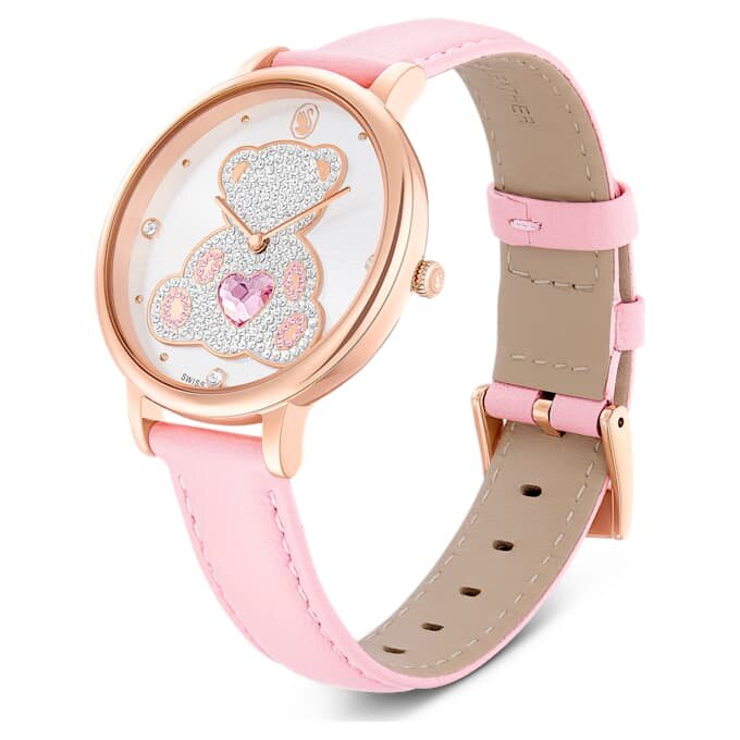 Orologio Teddy Swiss Made, cinturino in pelle, rosa, finitura color oro rosa Orologio Teddy Swiss Made, cinturino in pelle, rosa, finitura color oro rosa