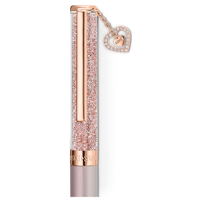 Penna a sfera Crystalline a forma di cuore, finitura oro rosa, laccata rosa, placcata in oro rosa Penna a sfera Crystalline a forma di cuore, finitura oro rosa, laccata rosa, placcata in oro rosa
