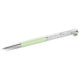 Penna a sfera Crystalline Clover, verde, laccata verde, cromata
