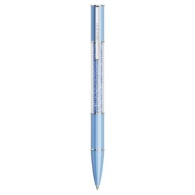 Penna a sfera Crystalline con cristalli Recreated™, blu, laccata di blu, cromata