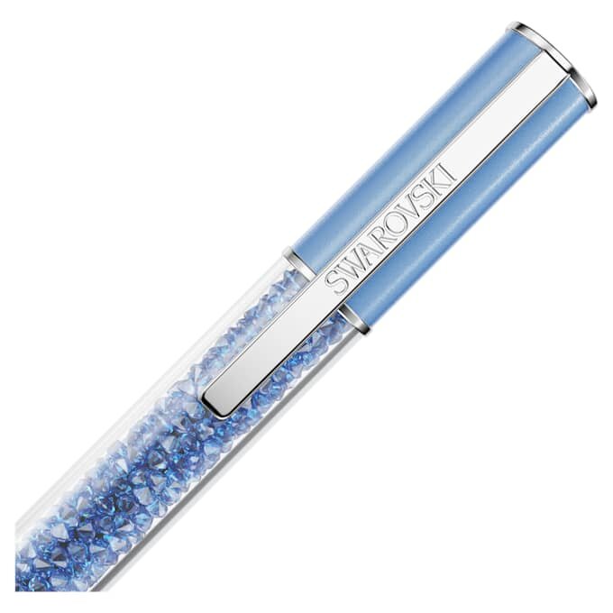 Penna a sfera Crystalline con cristalli Recreated™, blu, laccata di blu, cromata Penna a sfera Crystalline con cristalli Recreated™, blu, laccata di blu, cromata