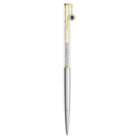 Penna a sfera Crystalline Evil Eye, tonalità oro, finitura in metalli misti