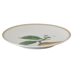 Piattino Idyllia in porcellana, motivo stampato in cristallo, limone, beige