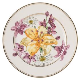Piatto da pane Idyllia in porcellana, motivo Crystal Print, bouquet, multicolore