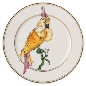 Piatto da pane Idyllia in porcellana, motivo Crystal Print, cacatua, multicolore
