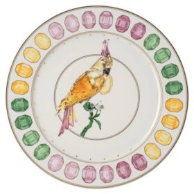 Piatto da portata Idyllia in porcellana, motivo Crystal Print, cacatua, multicolore