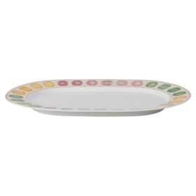 Piatto da portata Idyllia in porcellana, motivo Crystal Print, pietre preziose, grande, multicolore