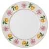 Piatto piano Idyllia in porcellana, motivo Crystal Print, Lily Citron, multicolore