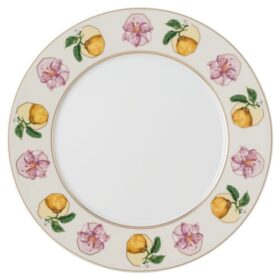 Piatto piano Idyllia in porcellana, motivo Crystal Print, Lily Citron, multicolore
