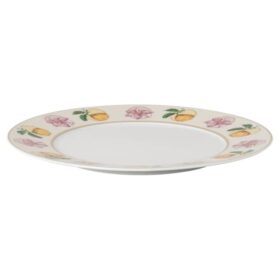 Piatto piano Idyllia in porcellana, motivo Crystal Print, Lily Citron, multicolore