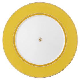 Piatto piano Signum in porcellana, giallo