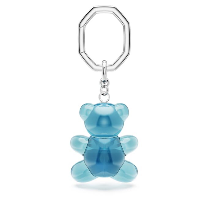 Portachiavi orsetto Teddy, blu, placcato in rodio Portachiavi orsetto Teddy, blu, placcato in rodio