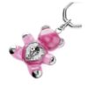 Portachiavi Teddy Bear, rosa, placcato in rodio Portachiavi Teddy Bear, rosa, placcato in rodio