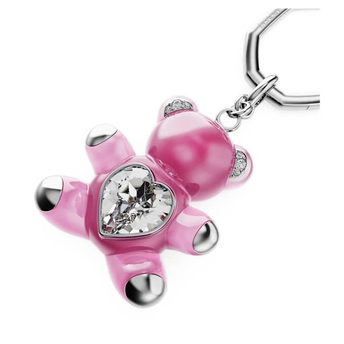 Portachiavi Teddy Bear, rosa, placcato in rodio Portachiavi Teddy Bear, rosa, placcato in rodio