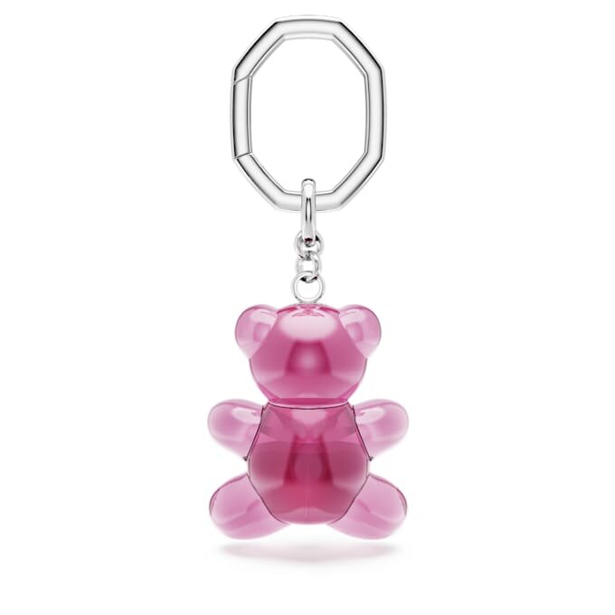 Portachiavi Teddy Bear, rosa, placcato in rodio Portachiavi Teddy Bear, rosa, placcato in rodio