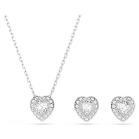 Set Ariana Grande X Swarovski con tagli misti, cuore, bianco, placcato in rodio Set Ariana Grande X Swarovski con tagli misti, cuore, bianco, placcato in rodio