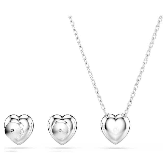 Set Ariana Grande X Swarovski con tagli misti, cuore, bianco, placcato in rodio Set Ariana Grande X Swarovski con tagli misti, cuore, bianco, placcato in rodio