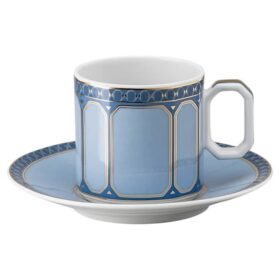 Tazza da caffè espresso Signum con piattino in porcellana, blu