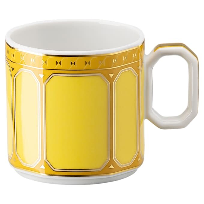 Tazza da caffè espresso Signum con piattino in porcellana, gialla Tazza da caffè espresso Signum con piattino in porcellana, gialla