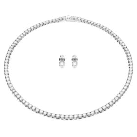 Set da tennis Matrix con taglio rotondo, bianco, placcato in rodio Set da tennis Matrix con taglio rotondo, bianco, placcato in rodio