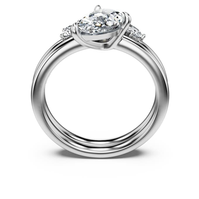 Set di anelli Galaxy (2), diamanti sintetici 1,4 carati in totale, forma a pera, oro bianco 14K Set di anelli Galaxy (2), diamanti sintetici 1,4 carati in totale, forma a pera, oro bianco 14K
