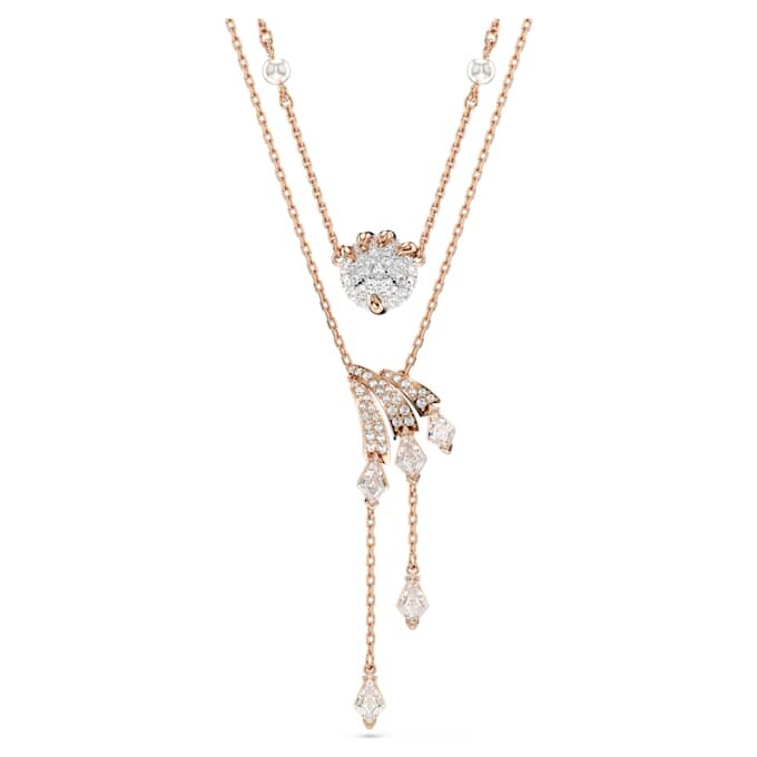Set di collane Drago e Fenice (2), perla di cristallo, artiglio di drago, bianco, placcatura color oro rosa Set di collane Drago e Fenice (2), perla di cristallo, artiglio di drago, bianco, placcatura color oro rosa