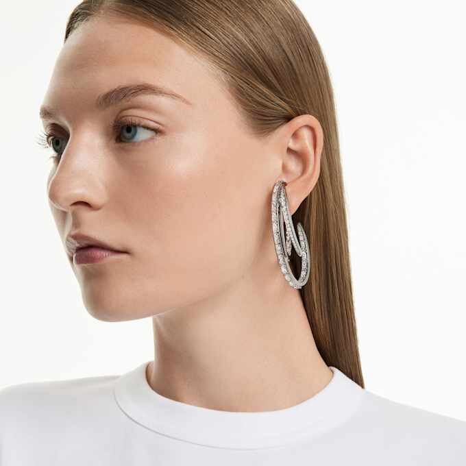 Set di ear cuff della Collezione Vienna (3) Piuma, Bianco, placcato in rutenio Set di ear cuff della Collezione Vienna (3) Piuma, Bianco, placcato in rutenio