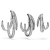 Set di ear cuff della Collezione Vienna (3) Piuma, Bianco, placcato in rutenio Set di ear cuff della Collezione Vienna (3) Piuma, Bianco, placcato in rutenio