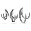 Set di ear cuff della Collezione Vienna (3) Piuma, Bianco, placcato in rutenio Set di ear cuff della Collezione Vienna (3) Piuma, Bianco, placcato in rutenio
