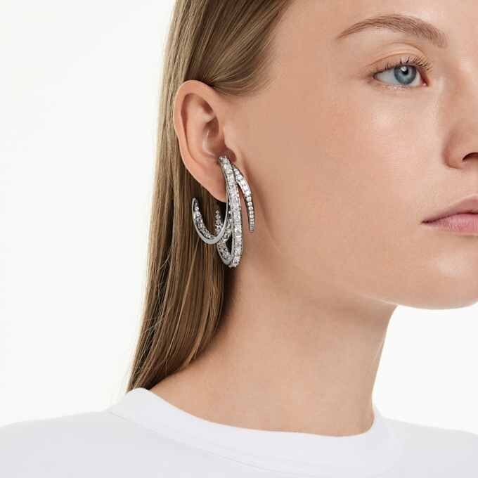 Set di ear cuff della Collezione Vienna (3) Piuma, Bianco, placcato in rutenio Set di ear cuff della Collezione Vienna (3) Piuma, Bianco, placcato in rutenio