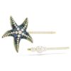 Set di forcine Idyllia (2), perle di cristallo, stella marina, multicolore, placcate in oro Set di forcine Idyllia (2), perle di cristallo, stella marina, multicolore, placcate in oro