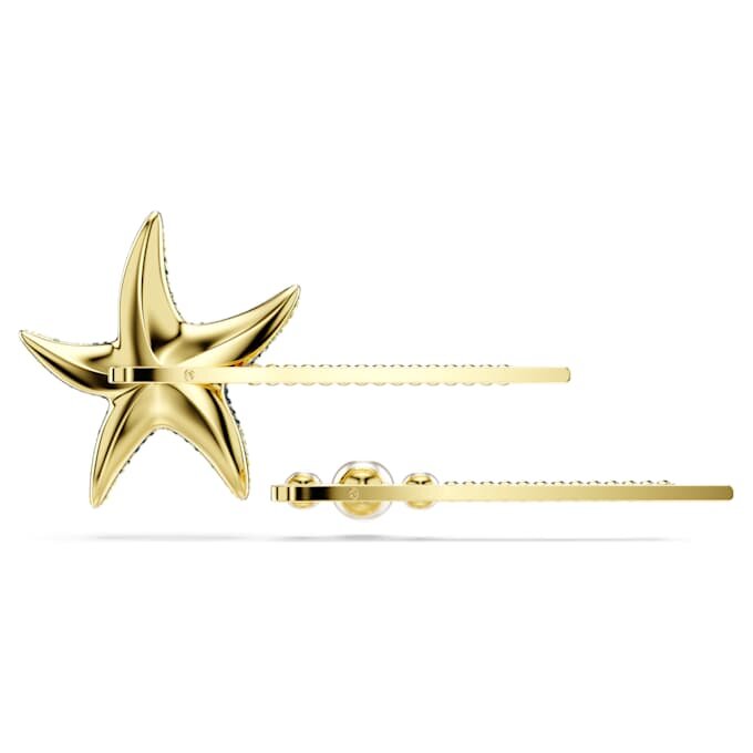 Set di forcine Idyllia (2), perle di cristallo, stella marina, multicolore, placcate in oro Set di forcine Idyllia (2), perle di cristallo, stella marina, multicolore, placcate in oro