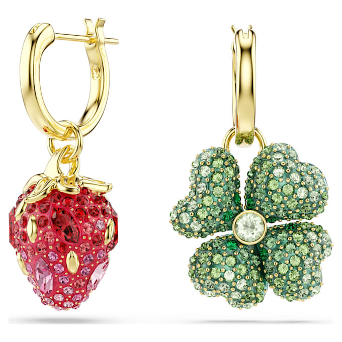 Set di orecchini pendenti Idyllia (3), coccinella, trifoglio, fragola, multicolore, placcati in oro Set di orecchini pendenti Idyllia (3), coccinella, trifoglio, fragola, multicolore, placcati in oro
