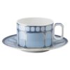 Tazza da tè Signum con piattino in porcellana, blu Tazza da tè Signum con piattino in porcellana, blu
