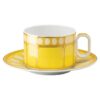 Tazza da tè con piattino Signum in porcellana, gialla Tazza da tè con piattino Signum in porcellana, gialla