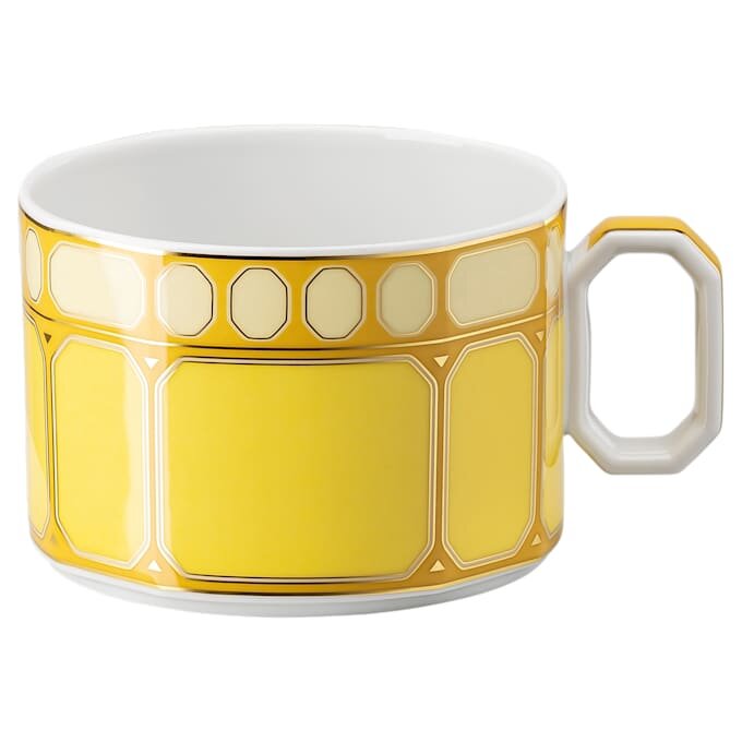 Tazza da tè con piattino Signum in porcellana, gialla Tazza da tè con piattino Signum in porcellana, gialla