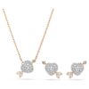 Set Idyllia con tagli misti, cuore con freccia, placcato in oro bianco e oro rosa Set Idyllia con tagli misti, cuore con freccia, placcato in oro bianco e oro rosa