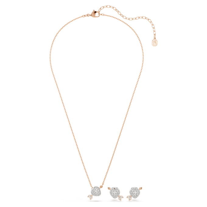 Set Idyllia con tagli misti, cuore con freccia, placcato in oro bianco e oro rosa Set Idyllia con tagli misti, cuore con freccia, placcato in oro bianco e oro rosa