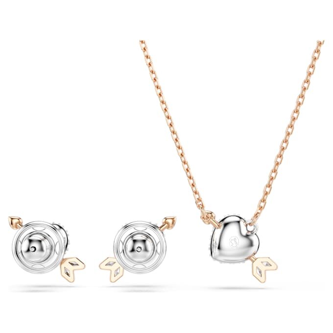 Set Idyllia con tagli misti, cuore con freccia, placcato in oro bianco e oro rosa Set Idyllia con tagli misti, cuore con freccia, placcato in oro bianco e oro rosa