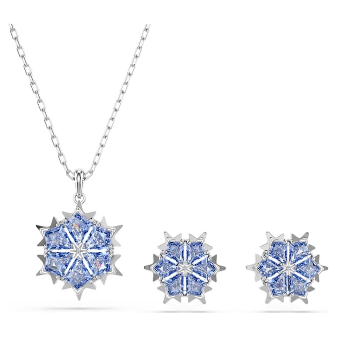 Set “Magic Set Snowflake”, blu, placcato in rodio Set “Magic Set Snowflake”, blu, placcato in rodio