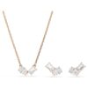 Set Mesmera con taglio a pera e taglio ottagonale, bianco, placcato in oro rosa Set Mesmera con taglio a pera e taglio ottagonale, bianco, placcato in oro rosa