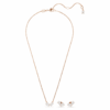 Set Mesmera con taglio a pera e taglio ottagonale, bianco, placcato in oro rosa Set Mesmera con taglio a pera e taglio ottagonale, bianco, placcato in oro rosa