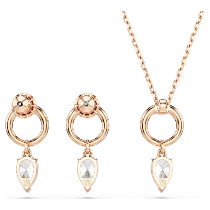 Set Mesmera con taglio a pera, taglio rotondo, bianco, placcato in oro rosa Set Mesmera con taglio a pera, taglio rotondo, bianco, placcato in oro rosa