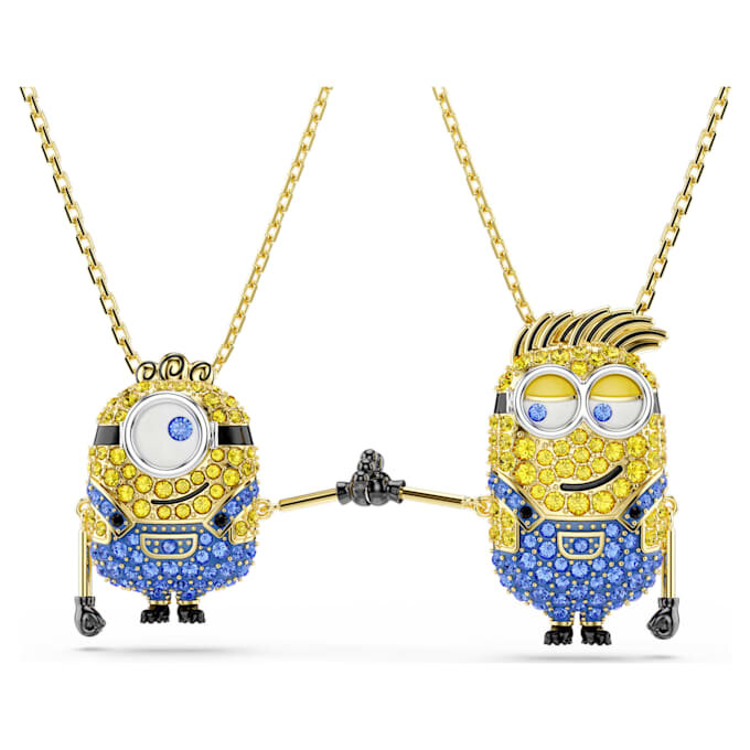 Set Minions James e Henry con pavé multicolore, placcato in oro Set Minions James e Henry con pavé multicolore, placcato in oro