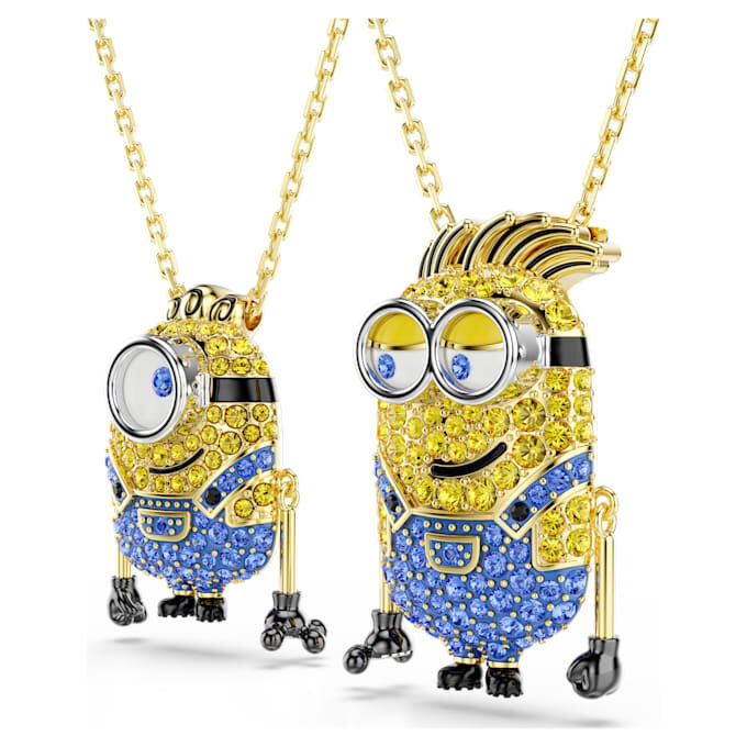 Set Minions James e Henry con pavé multicolore, placcato in oro Set Minions James e Henry con pavé multicolore, placcato in oro