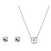 Set Stilla con taglio rotondo, bianco, placcato in rodio Set Stilla con taglio rotondo, bianco, placcato in rodio