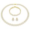 Set Una Angelic (3 pezzi), taglio rotondo, bianco, placcato oro Set Una Angelic (3 pezzi), taglio rotondo, bianco, placcato oro