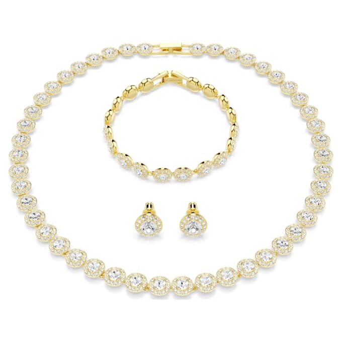 Set Una Angelic (3 pezzi), taglio rotondo, bianco, placcato oro Set Una Angelic (3 pezzi), taglio rotondo, bianco, placcato oro