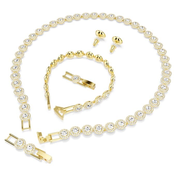 Set Una Angelic (3 pezzi), taglio rotondo, bianco, placcato oro Set Una Angelic (3 pezzi), taglio rotondo, bianco, placcato oro
